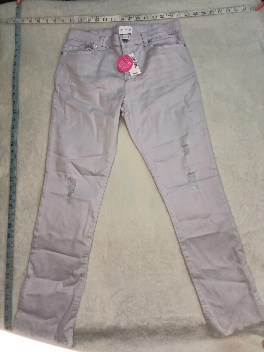 The Children's Place Lavender Skinny Jeans with Distress